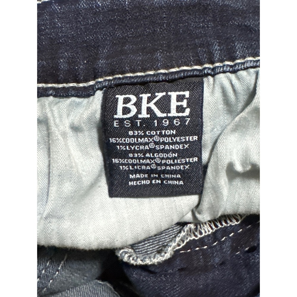 BKE Jake Straight Jeans Mens 32x34 Blue Distressed Medium Dark Wash Denim - Picture 6 of 6